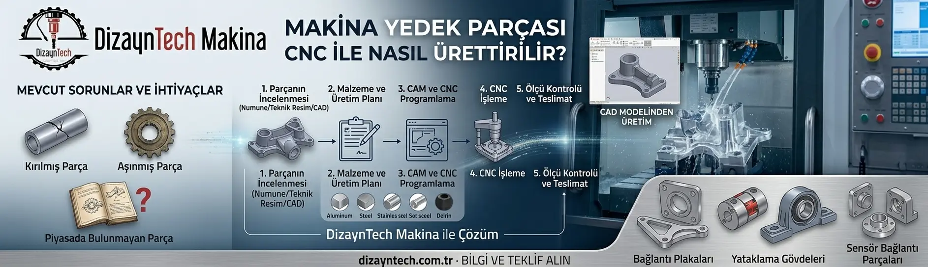 Makina Yedek Parçası CNC ile Nasıl Ürettirilir? | DizaynTech
